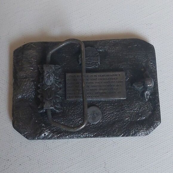 Vintage Bergamot POW-MIA You Are Not Forgotten Veterans Memorial Belt Buckle - Picture 2 of 7